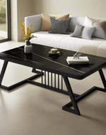 Bloomart Klyvorn Stylish Rectangular Coffee Table with Marble-Like Finish Modern & Elegant for Living Room Décor
