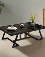 Bloomart Klyvorn Stylish Rectangular Coffee Table with Marble-Like Finish Modern & Elegant for Living Room Décor