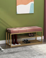 Primera Pink Cushion Solid Metal Shoe Rack