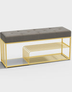 Austin Grey Cushion Solid Metal Rectangular Shoe Rack