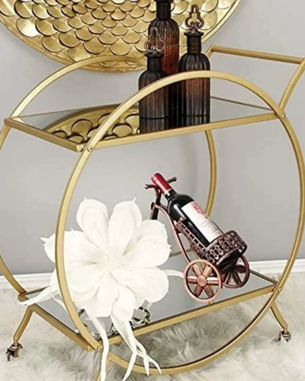 Elegant gold drink cart 