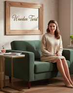 Bloomart Modern Golden Side Table with White Marble Finish  Laminated Top for Living Room