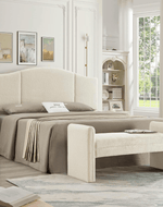 Bloomart Soft Hropzy Boucle Upholstered Armrest Entryway Ottoman Bench