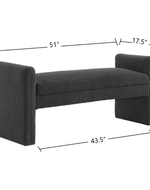 Bloomart Soft Hropzy Boucle Upholstered Armrest Entryway Ottoman Bench