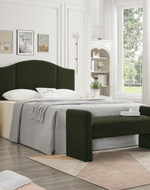 Bloomart Soft Hropzy Boucle Upholstered Armrest Entryway Ottoman Bench