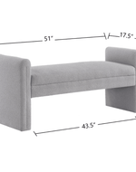 Bloomart Soft Hropzy Boucle Upholstered Armrest Entryway Ottoman Bench