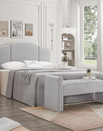 Bloomart Soft Hropzy Boucle Upholstered Armrest Entryway Ottoman Bench