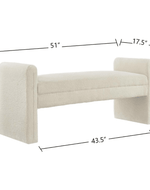 Bloomart Soft Hropzy Boucle Upholstered Armrest Entryway Ottoman Bench