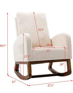 Wooden Glider Rocking Chair (Beige)