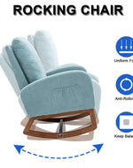Wooden Glider Rocking Chair (Blue)