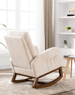 Wooden Glider Rocking Chair (Beige)