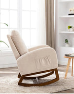 Wooden Glider Rocking Chair (Beige)