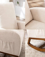 Wooden Glider Rocking Chair (Beige)