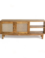 Bloomart Cavity Carved Mango Wood Coffee Table Rustic Living Room Centerpiece
