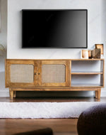 Bloomart Cavity Carved Mango Wood Coffee Table Rustic Living Room Centerpiece - Bloomart