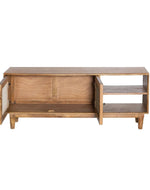 Bloomart Cavity Carved Mango Wood Coffee Table Rustic Living Room Centerpiece