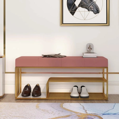 Primera Pink Cushion Solid Metal Shoe Rack
