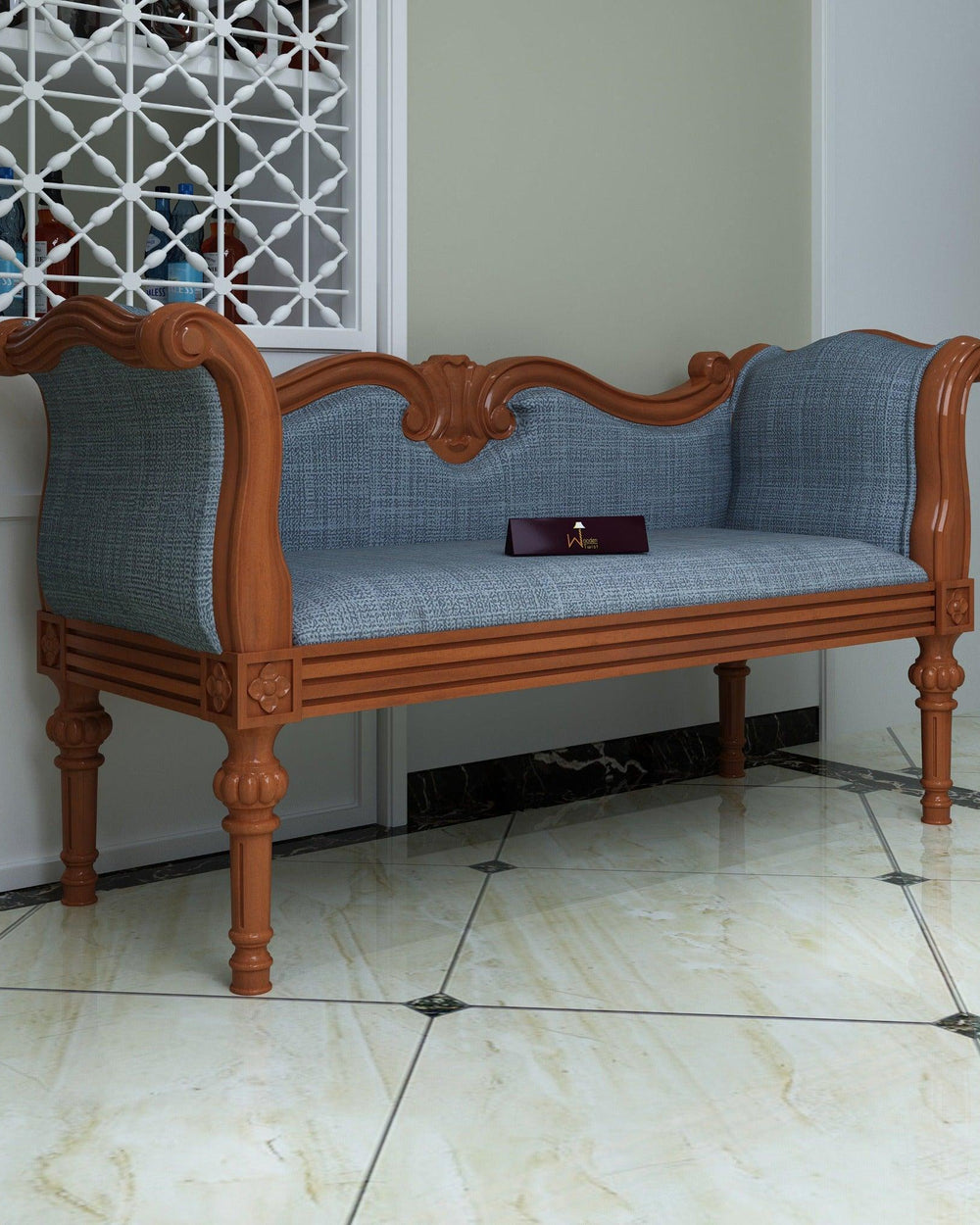 Handicraft Wooden Settee Living Room Couch Sofa (2 Seater) - Bloomart