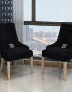 Wooden Button Tufted Teak Wood Dining Chairs ( Set of 2 ) - WoodenTwist