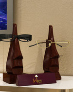 Wooden Nose Shaped Spectacle Holder Specs Stand For Office Desktop/Tabletop - Bloomart