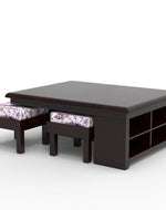 Esto Teak Wood Coffee Table Set With Side Storage