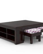 Esto Teak Wood Coffee Table Set With Side Storage