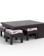 Esto Teak Wood Coffee Table Set With Side Storage