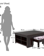 Esto Teak Wood Coffee Table Set With Side Storage
