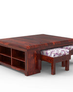 Esto Teak Wood Coffee Table Set With Side Storage