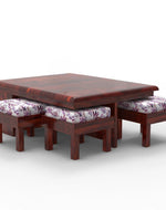 Esto Teak Wood Coffee Table Set With Side Storage