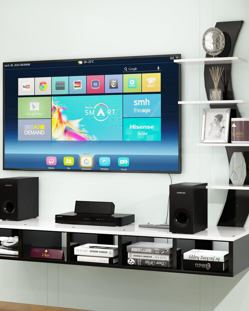 Big Tilfizyun TV Entertainment Unit Table with Set Top Box Stand for TV Up To 42 Inch