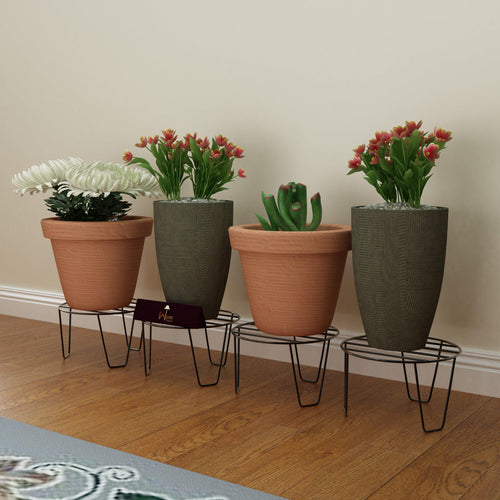 BLOOMART V Type Planter Stand Flower Pot Stand ( Black )