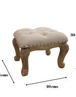Bloomart  Upholstered Footrest Stool with Tufted Cushion for Living Room & Bedroom