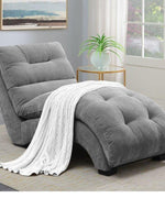 Bloomart Modus Button Tufted Design Chaise Lounge Couch for Stylish Living Room Home Decor