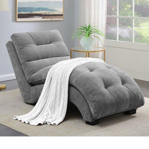 Bloomart Modus Button Tufted Design Chaise Lounge Couch for Stylish Living Room Home Decor