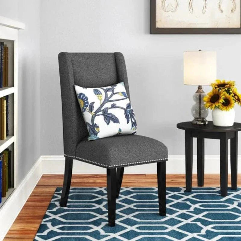 Wooden Backrest Comfort Cushioned Dinning Chair (Walnut Finish) - WoodenTwist