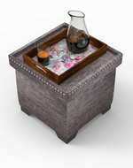 Eccentric Stool Cum End Table with Storage