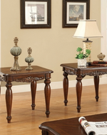 Wooden Hand Carved End Table for Home Décor (Set of 2)