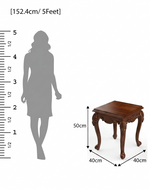 Bloomart Gracious Hand Carved Teak Wood End Table for Home Décor