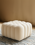 Bloomart Laruz Modern Tufted Design Footrest Pouf & Ottoman Bench In Soft Fabric