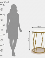 Bloomart Round Wrought Iron End Table Stylish Golden Accent for Modern Living Room Decor