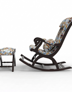 Creme Premium Rocking Chair with Foot Rest & Pillow
