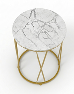 Bloomart Round Wrought Iron End Table Stylish Golden Accent for Modern Living Room Decor