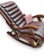 Bloomart Vintage Hand Carved Teak Wood Antique Rocking Chair