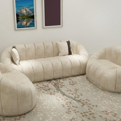 Bloomart Collin Modern Oval Shape Sofa Set With Center Table