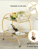 Rare Objects Circular Metal Bar Trolley For Home.