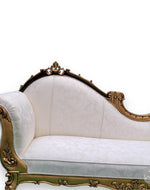 Teak Wood Handcrafted Deewan Chaise Lounge (Golden Finish Couch)