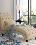 Bloomart Dormitorio Button Tufted Modernize Solid Wood Couch Chaise Lounge - Bloomart