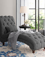 Bloomart Dormitorio Button Tufted Modernize Solid Wood Couch Chaise Lounge - Bloomart