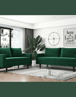 Bloomart Allay Designer Handmade Velvet Fabric Solid Wood Soft & Comfortable Sofa Set - Bloomart